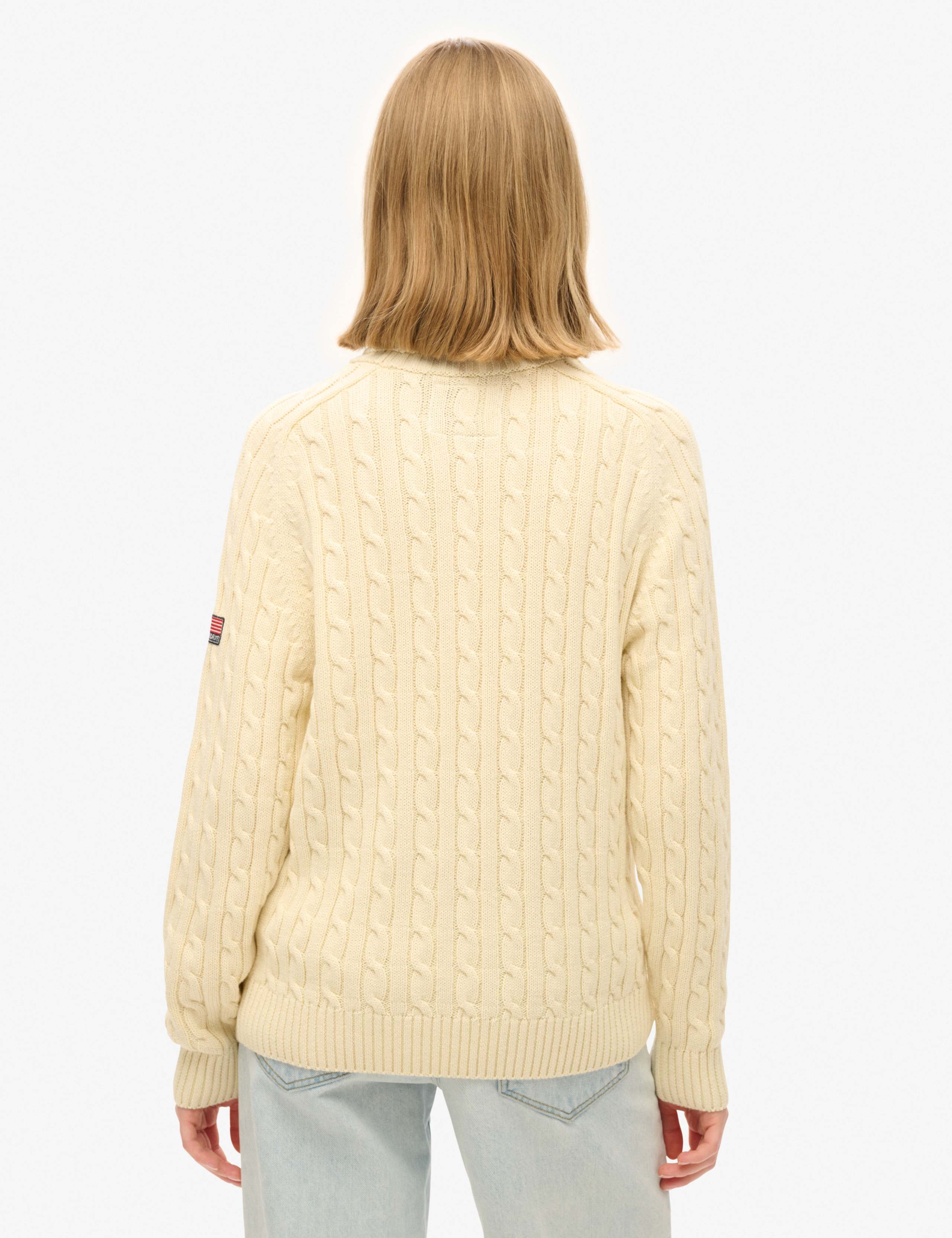 M&S Pure Cotton Cable Knit Roll Neck Jumper