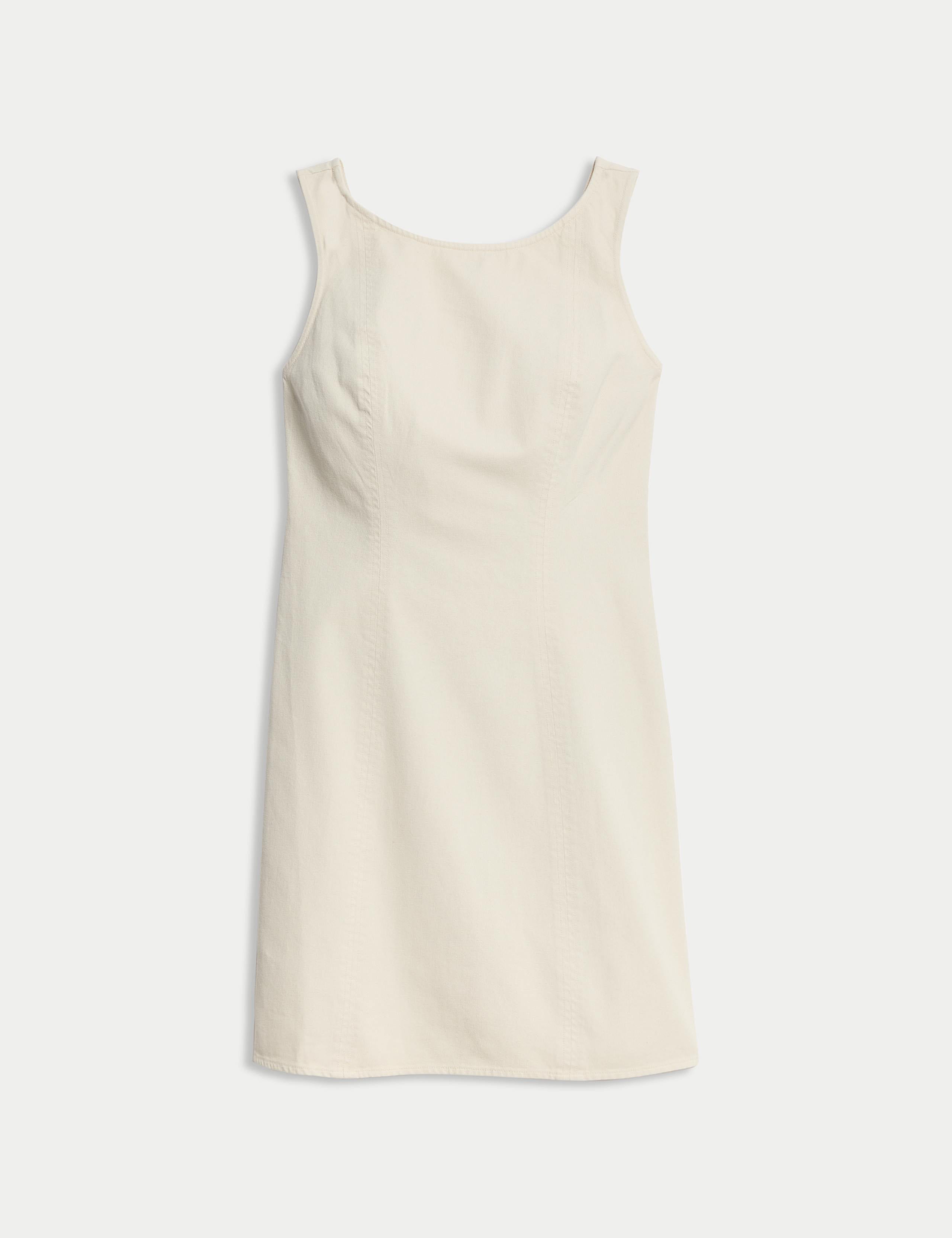 Pure Cotton Denim Mini Shift Dress