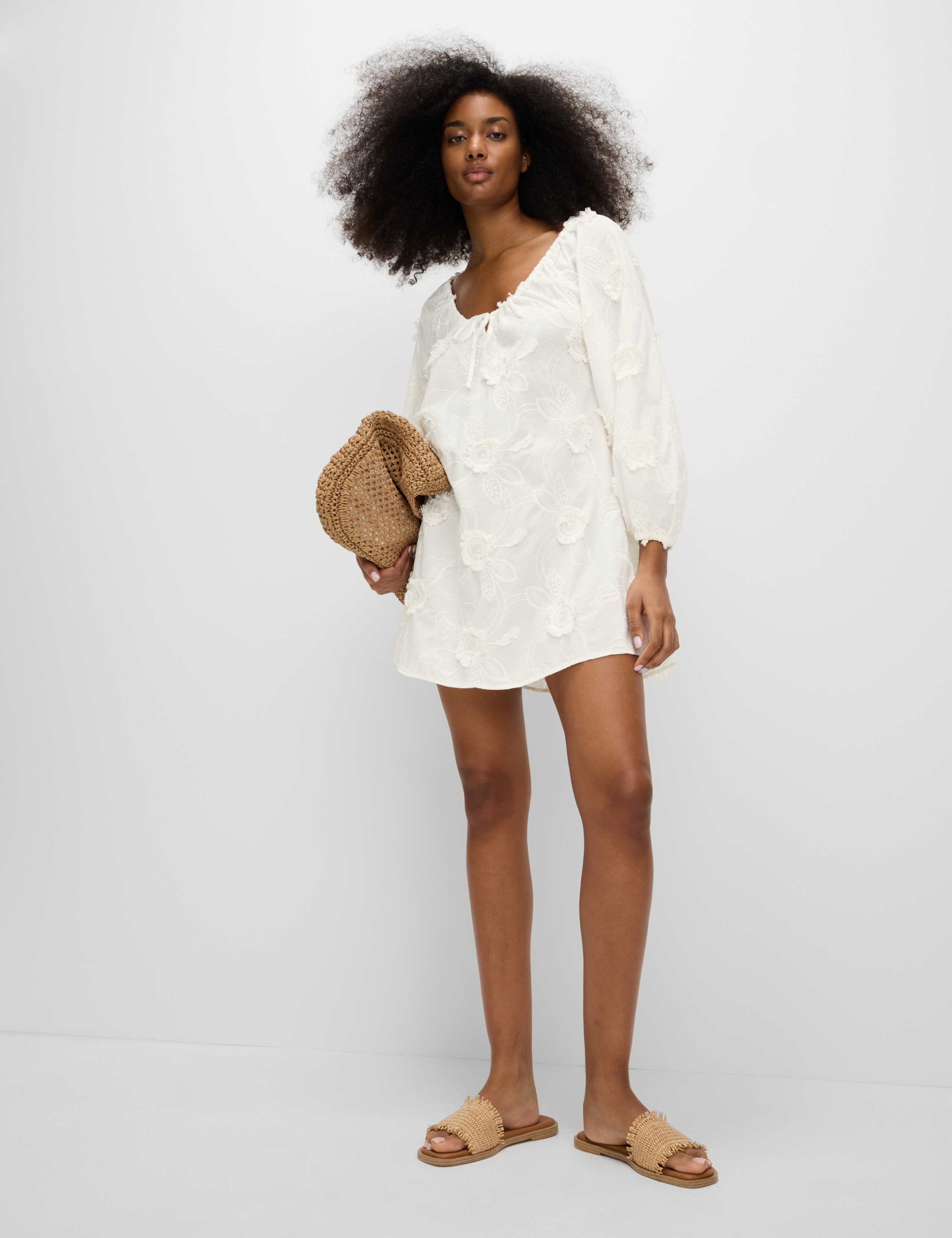 Pure Cotton Floral Mini Beach Dress