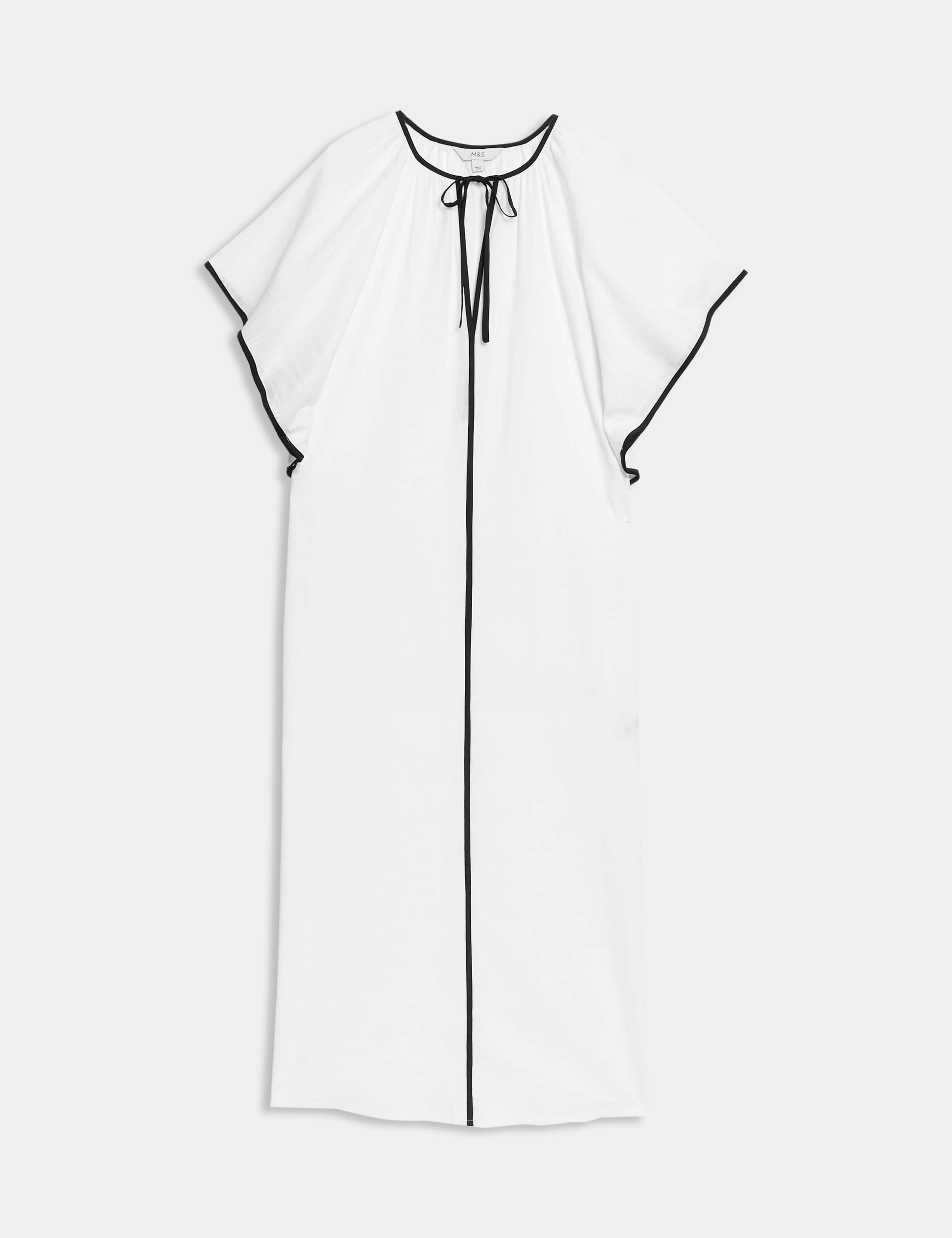 Pure Cotton V-Neck Kaftan Beach Dress