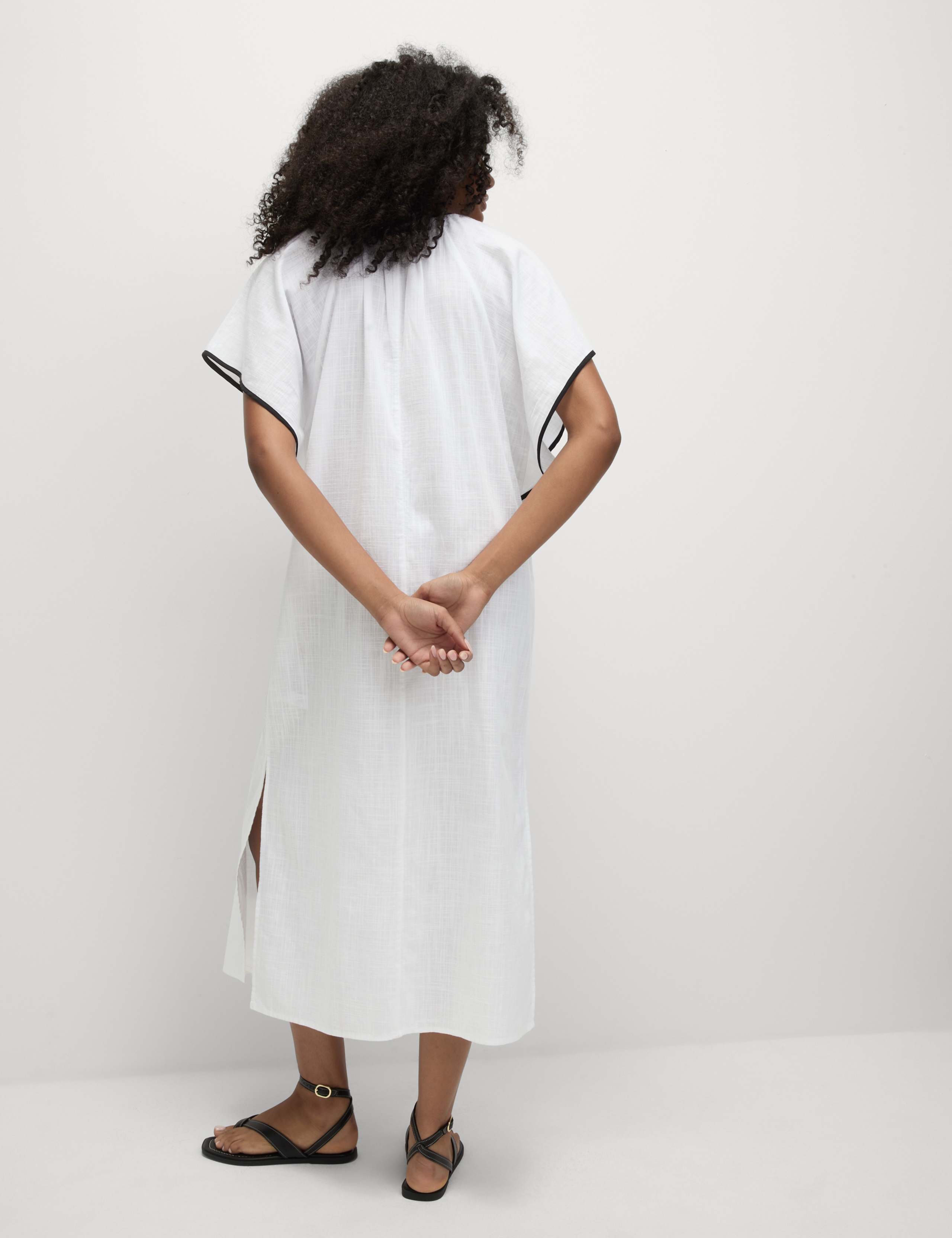 Pure Cotton V-Neck Kaftan Beach Dress