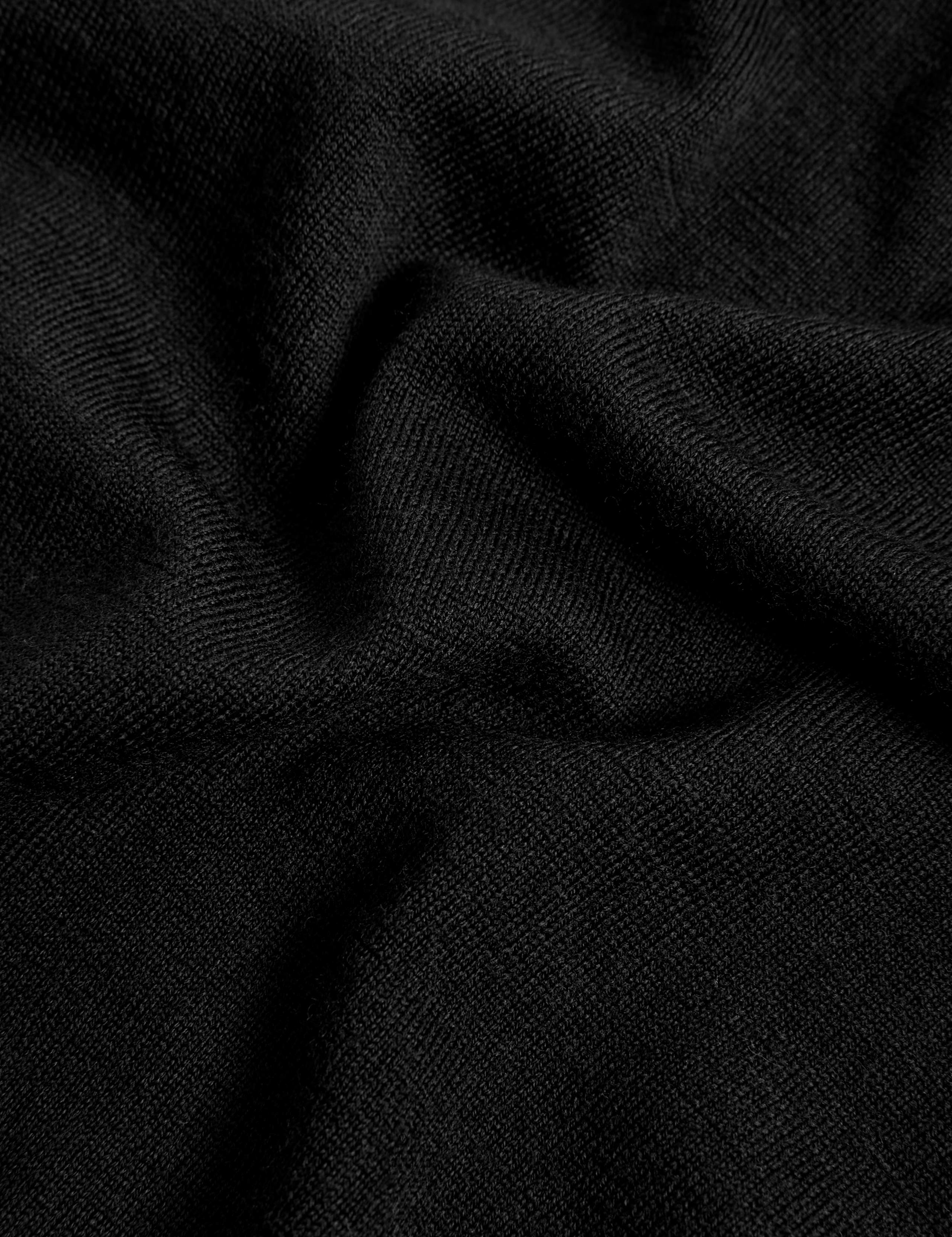 M&S Pure Merino Wool Crew Neck Jumper - Black