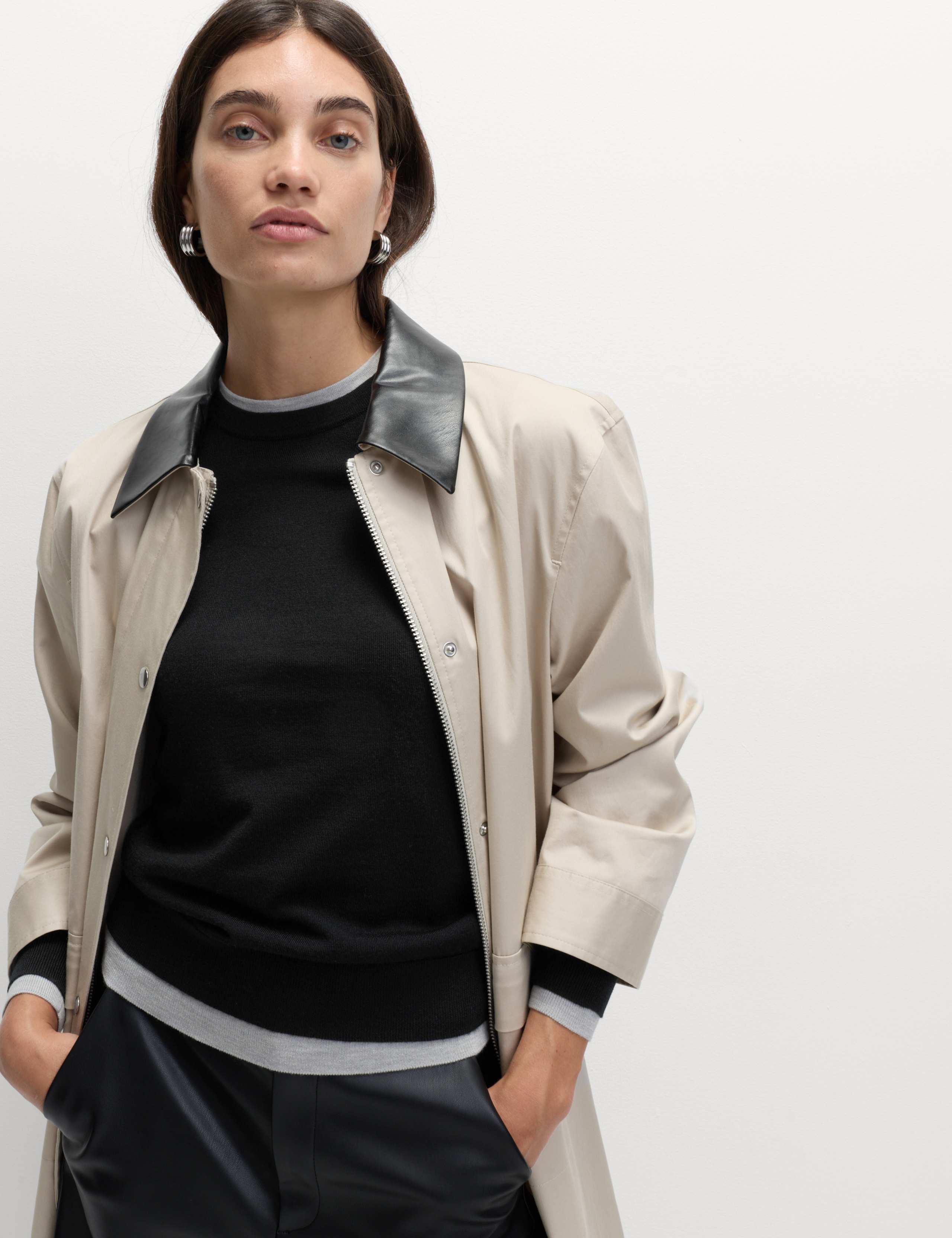 M&S Pure Merino Wool Crew Neck Jumper - Black