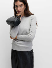 M&S Pure Merino Wool Crew Neck Jumper - Light Grey