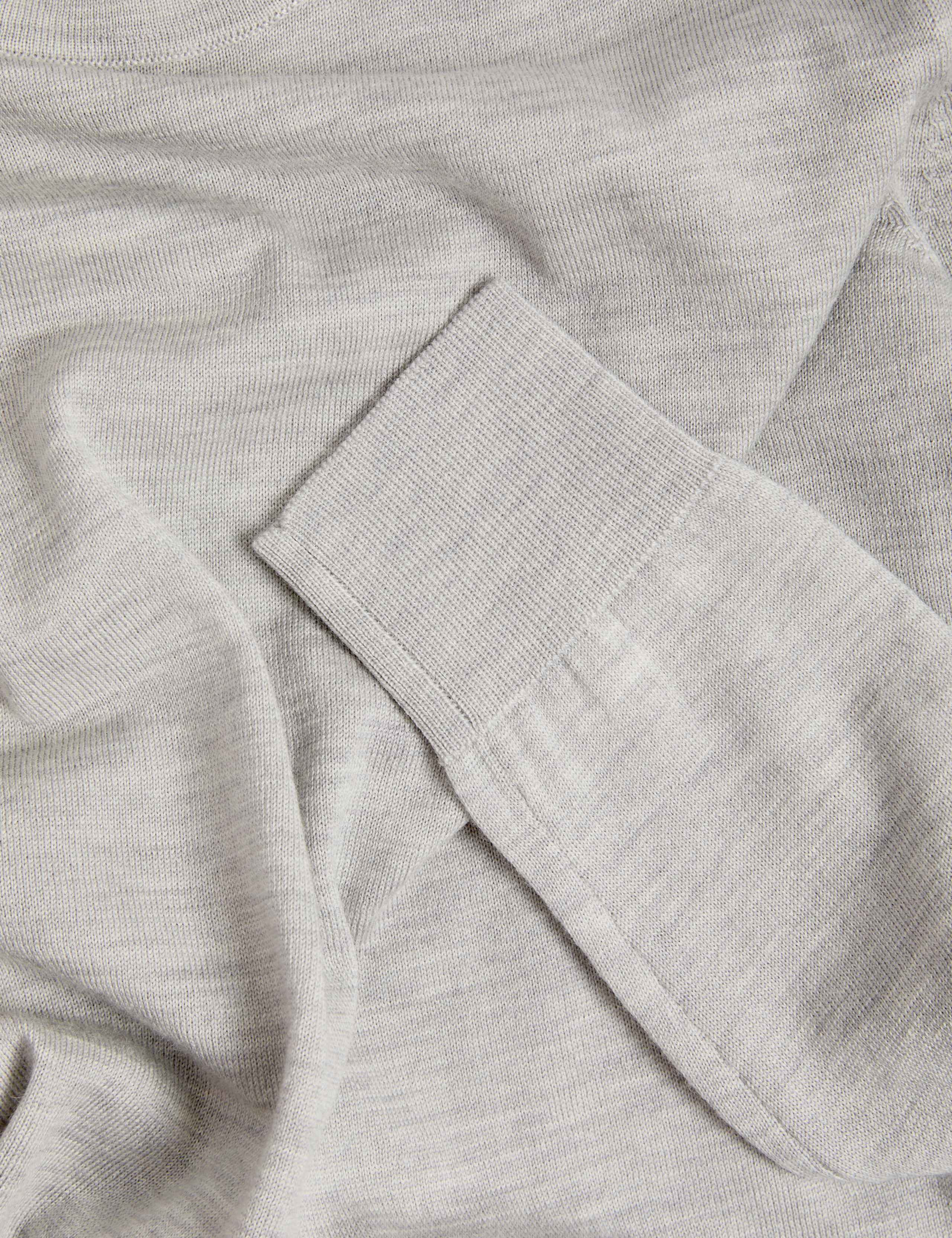 M&S Pure Merino Wool Crew Neck Jumper - Light Grey