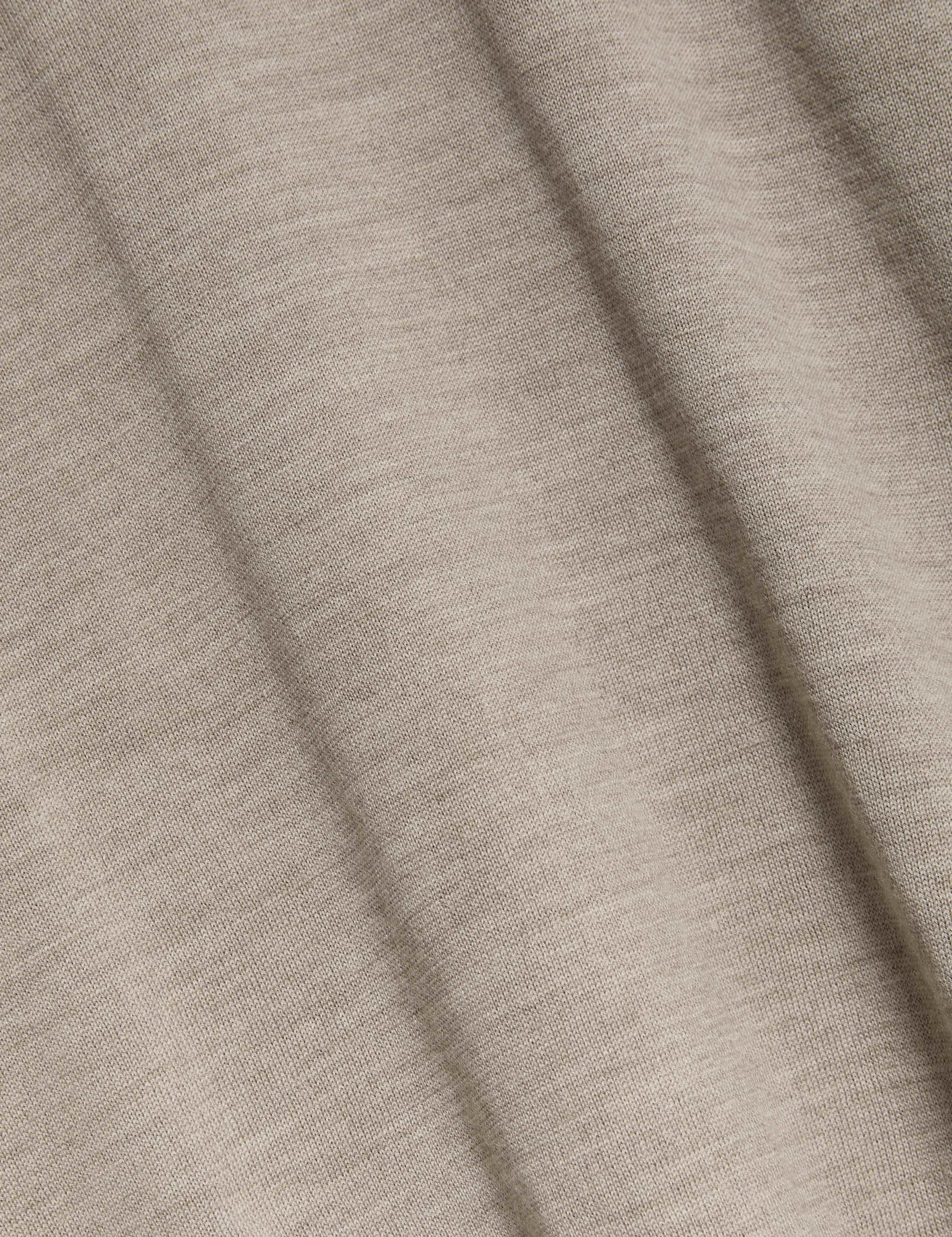 M&S Pure Merino Wool Crew Neck Jumper - Cappuccino