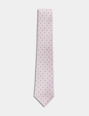 Pure Silk Polka Dot Tie - Light Pink