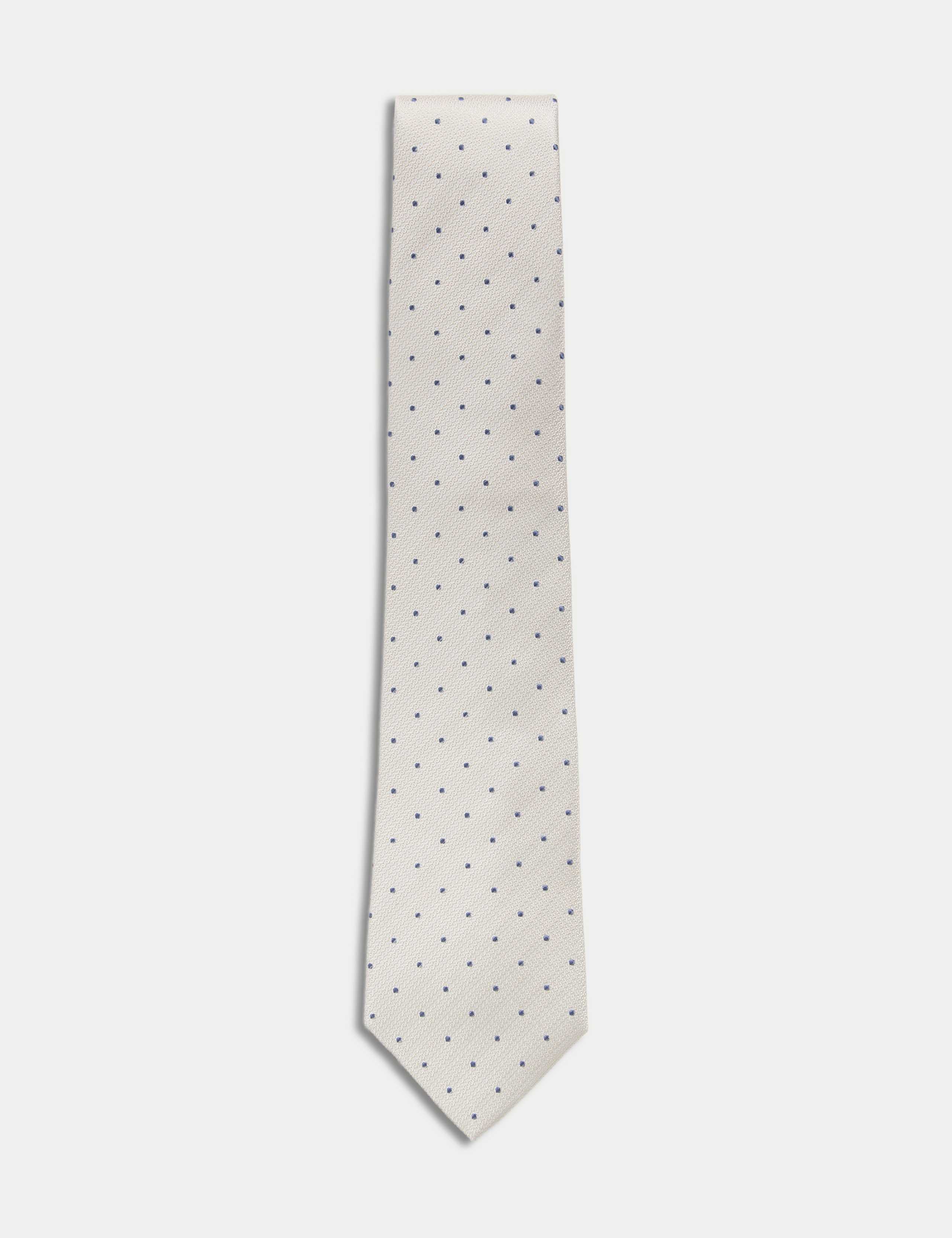 Pure Silk Polka Dot Tie - Champagne
