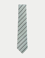 Pure Silk Striped Tie - Sage