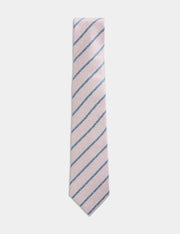 Pure Silk Striped Tie - Pink
