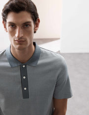 Pure Supima Cotton Jacquard Polo Shirt - Dove