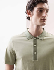 Pure Supima Cotton Textured Polo Shirt - Light Verdigris