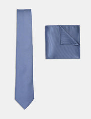 Slim Tie & Pocket Square Set - Air Force Blue