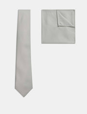 Slim Tie & Pocket Square Set - Sage Mix