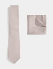 Slim Tie & Pocket Square Set - Champagne