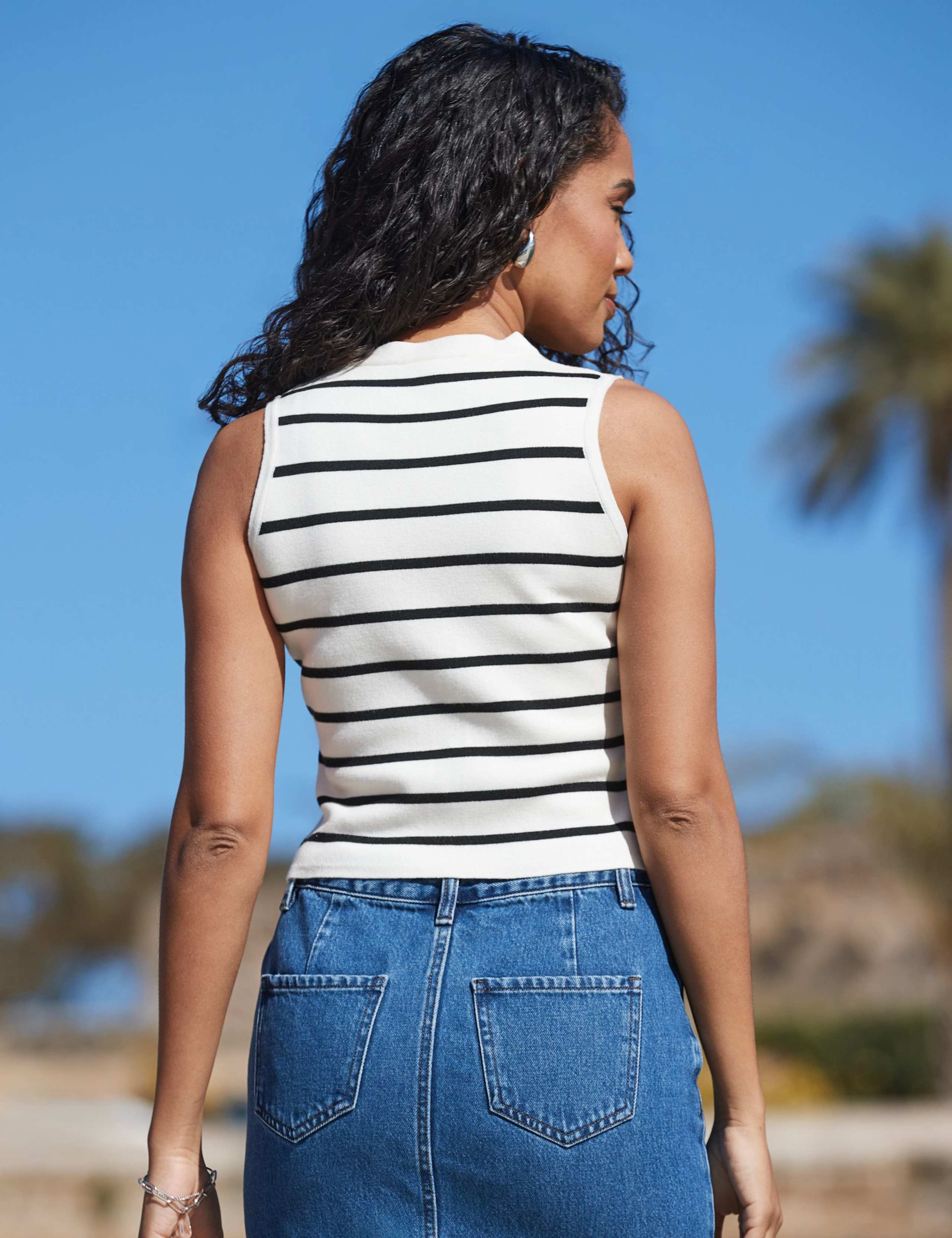 M&S Striped Knitted Waistcoat