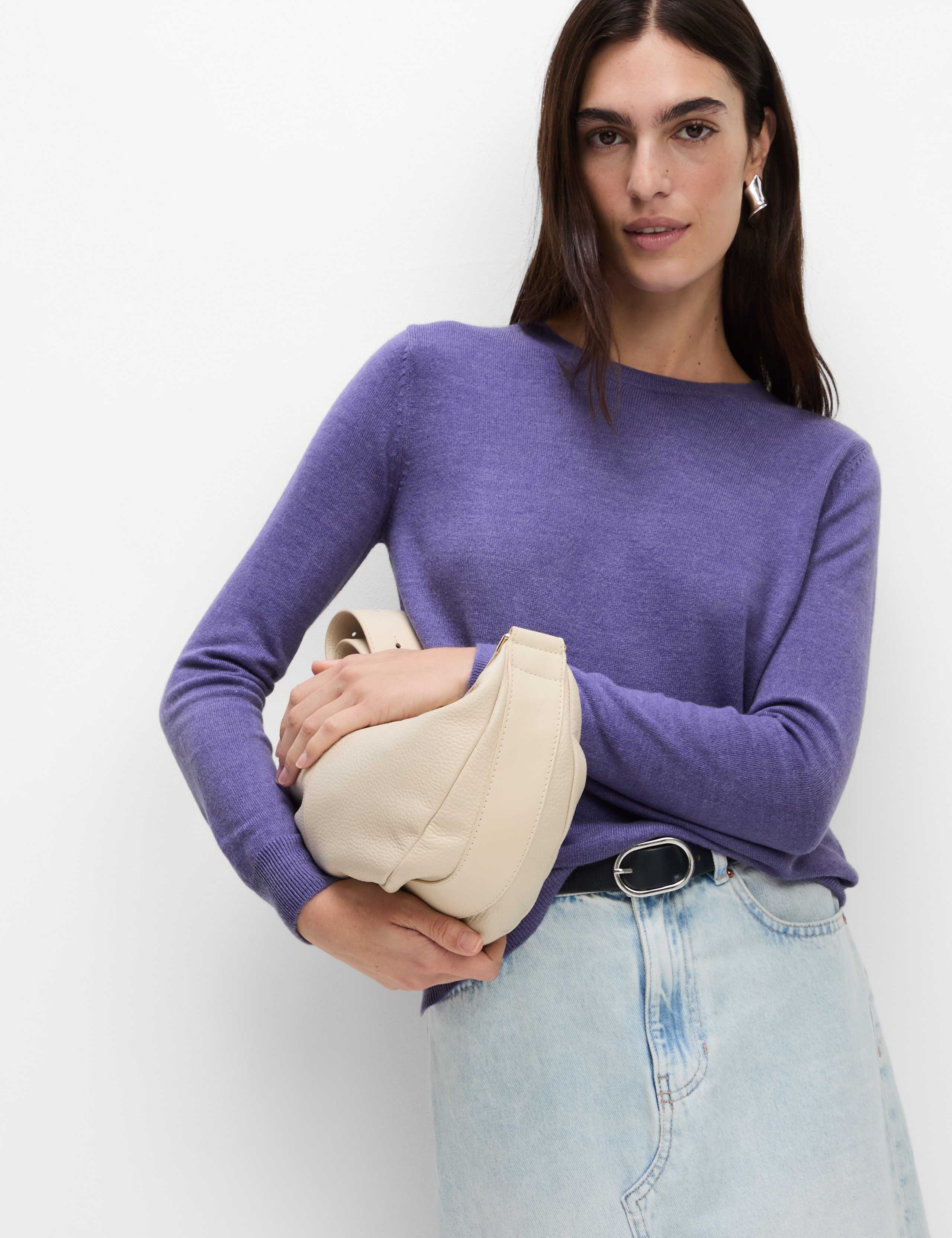 M&S Supersoft Crew Neck Jumper - Bright Mauve