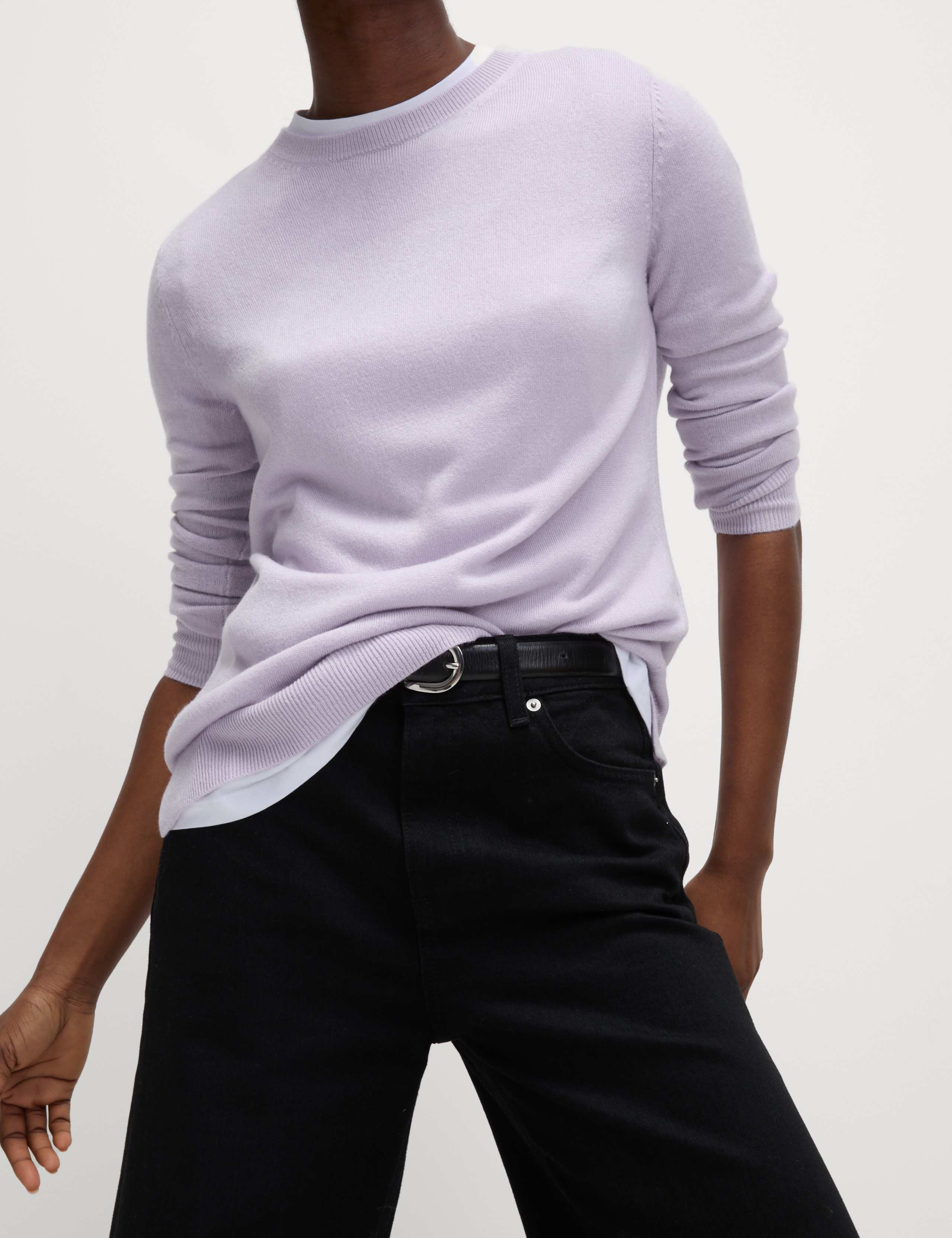 M&S Supersoft Crew Neck Jumper - Dusted Lilac