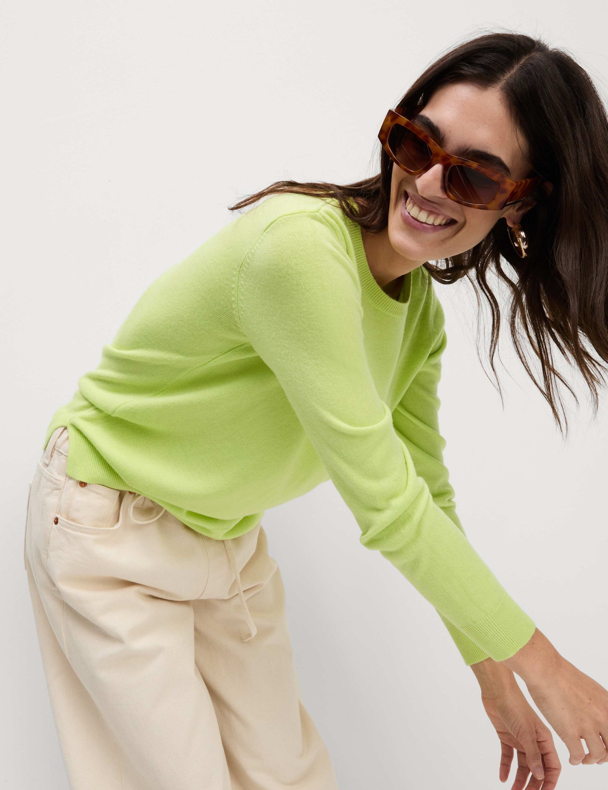 M&S Supersoft Crew Neck Jumper - Soft Lime