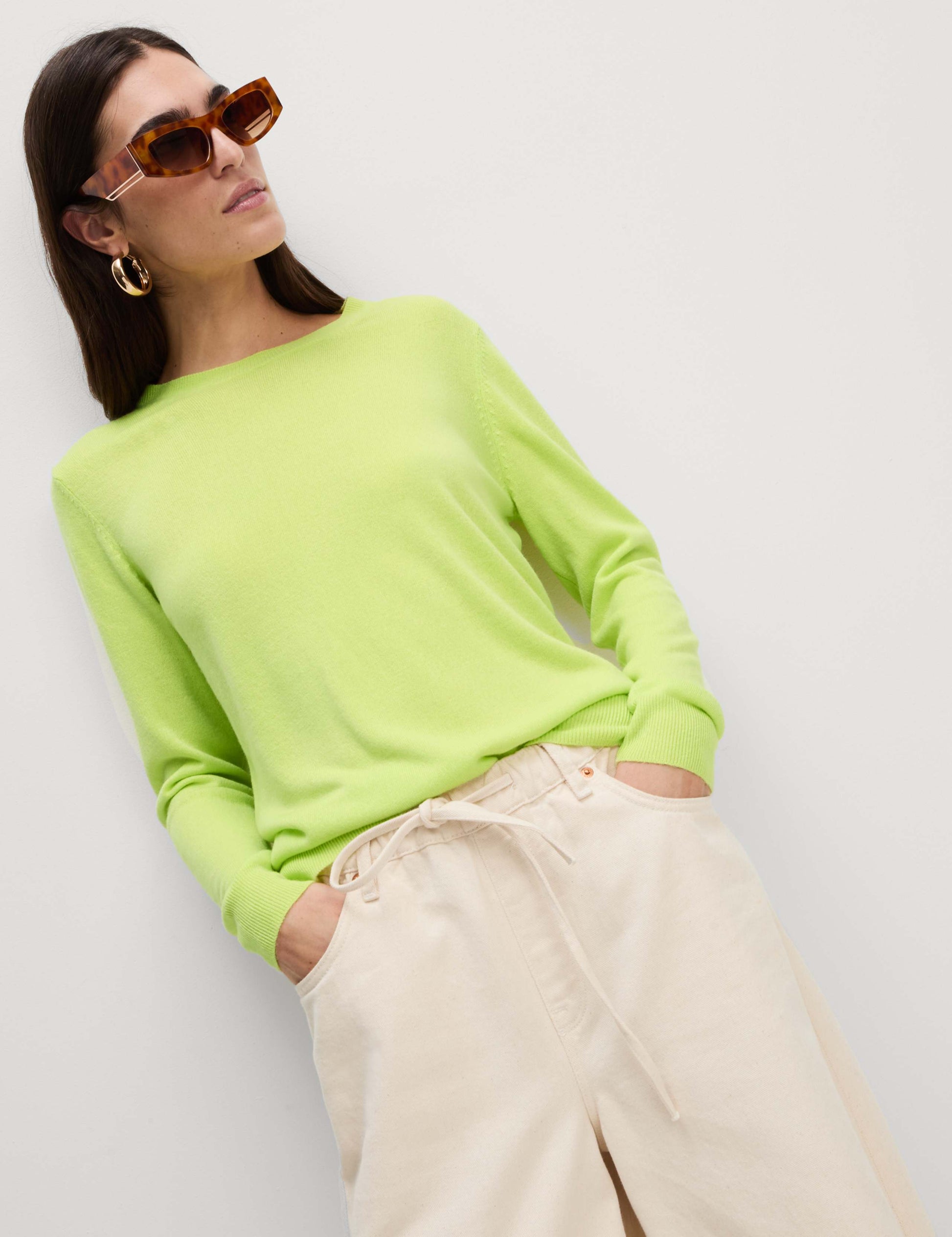 M&S Supersoft Crew Neck Jumper - Soft Lime
