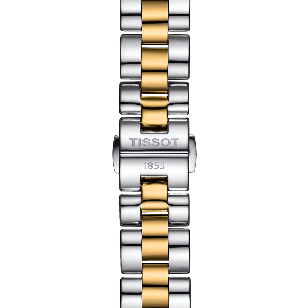 T Wave Quartz Mother of Pearl Dial Two Tone Steel Strap Watch for Women - T112.210.22.113.00