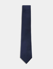 Textured Pure Silk Tie - Navy