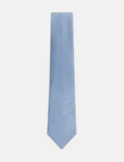 Textured Pure Silk Tie - Blue