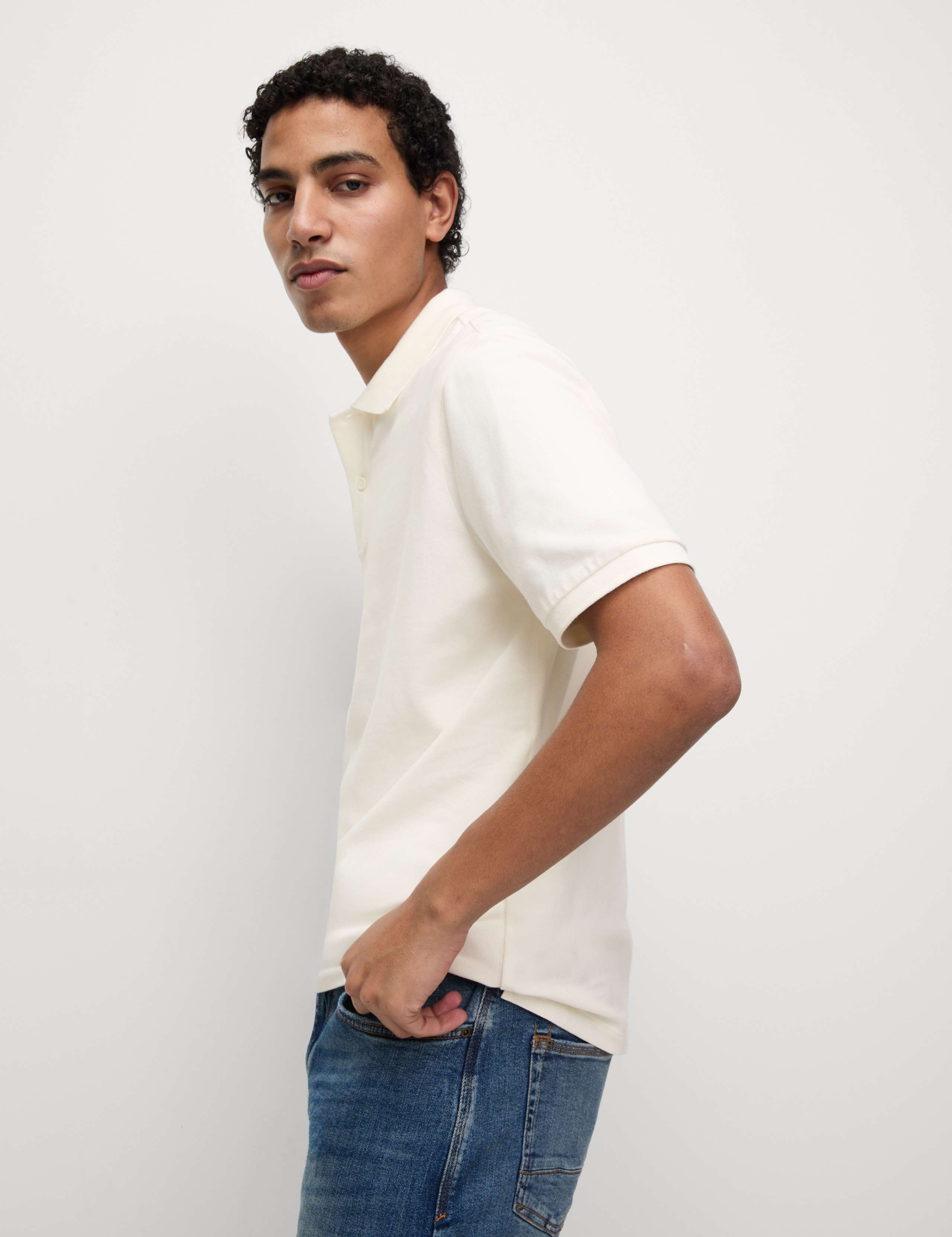 Ultimate Regular Fit Pique Polo Shirt - Ivory