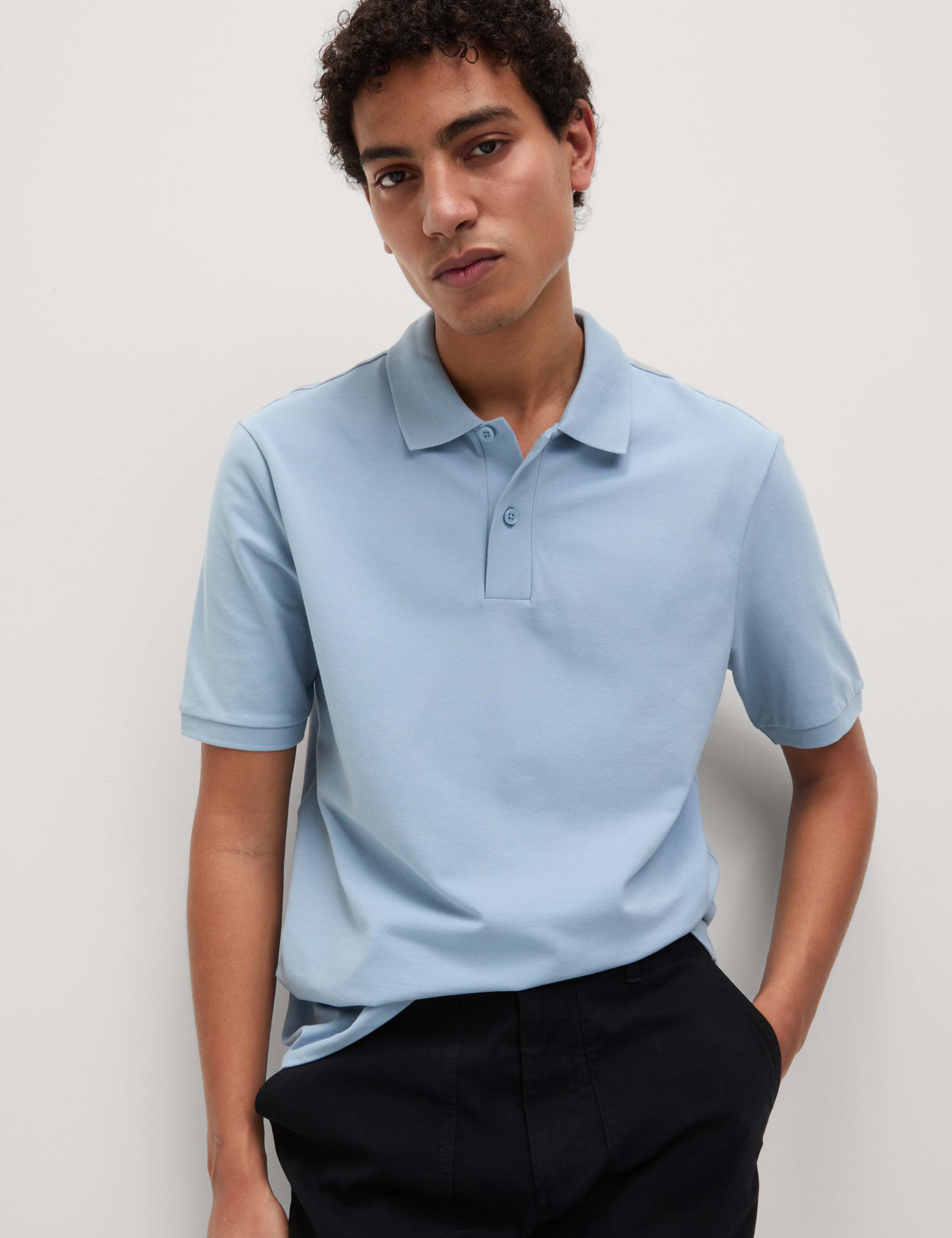 Ultimate Regular Fit Pique Polo Shirt - Light Airforce