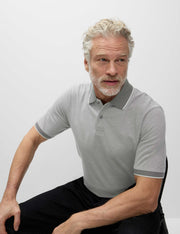 Ultimate Tipped Pique Polo Shirt - Grey Mix