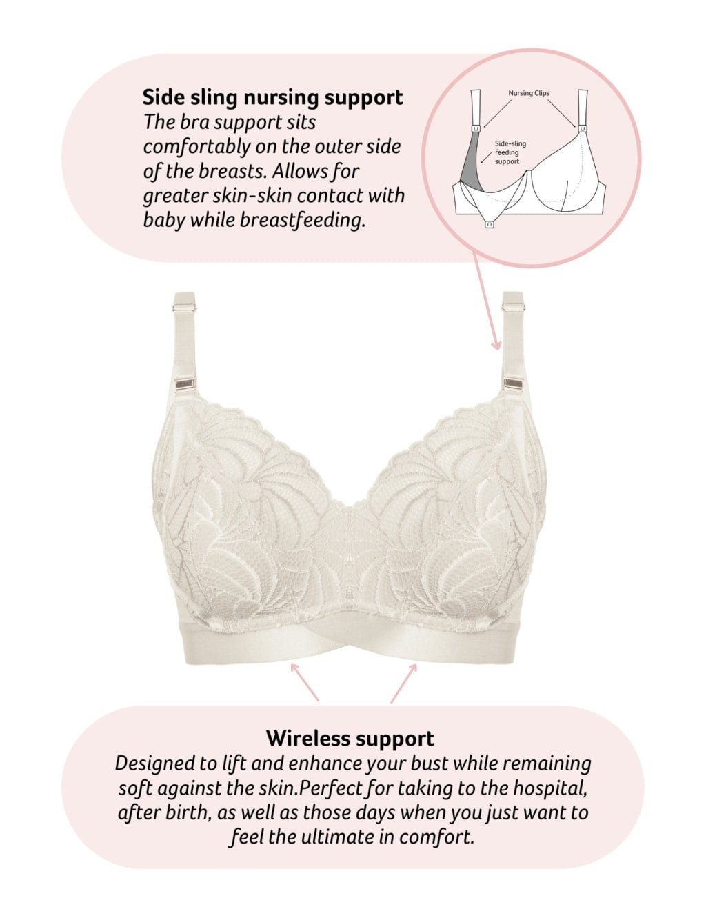 Warrior Soft Cup Maternity Nursing Bra B-G