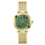 Gc Vogue Ladies Green Gold Watch Z21007L1MF