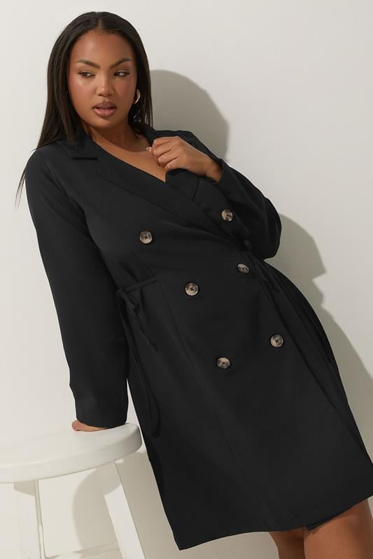 LIMITED COLLECTION Curve Black Long Sleeve Blazer Dress