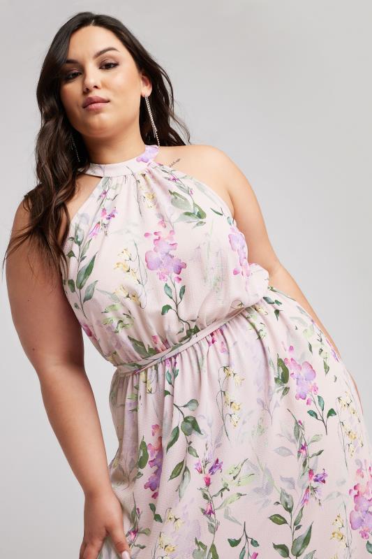 YOURS LONDON Curve Pink Floral Print Maxi Dress