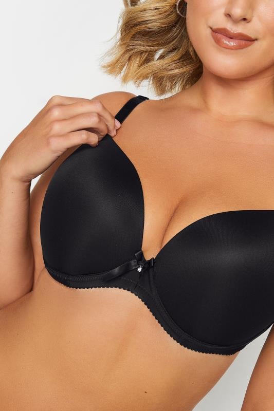 YOURS 2 PACK White & Black Plunge Microfibre Bras