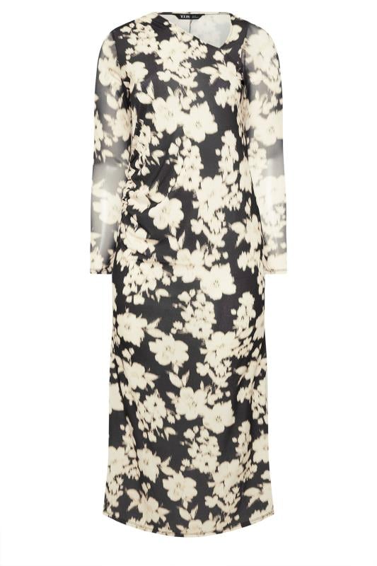 LIMITED COLLECTION Curve Black Blurred Floral Print Maxi Dress