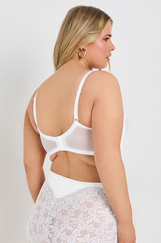 YOURS 2 PACK Blue & White Cotton Lace Trim Non-Padded Non-Wired Bralettes