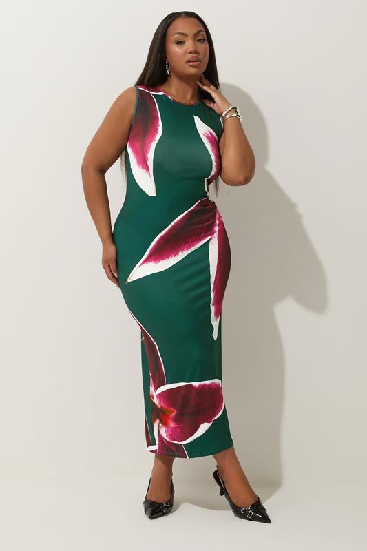 LIMITED COLLECTION Curve Green Floral Print Maxi Dress