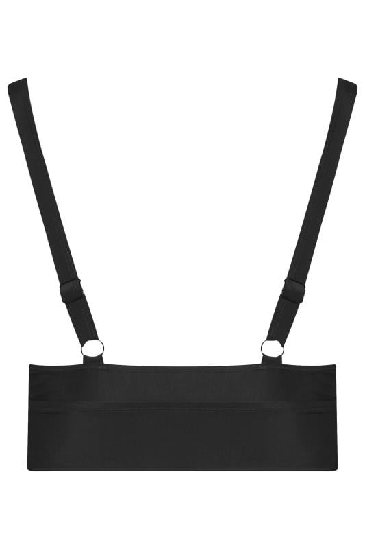 YOURS Curve Black Stitched Plunge Bikini Top