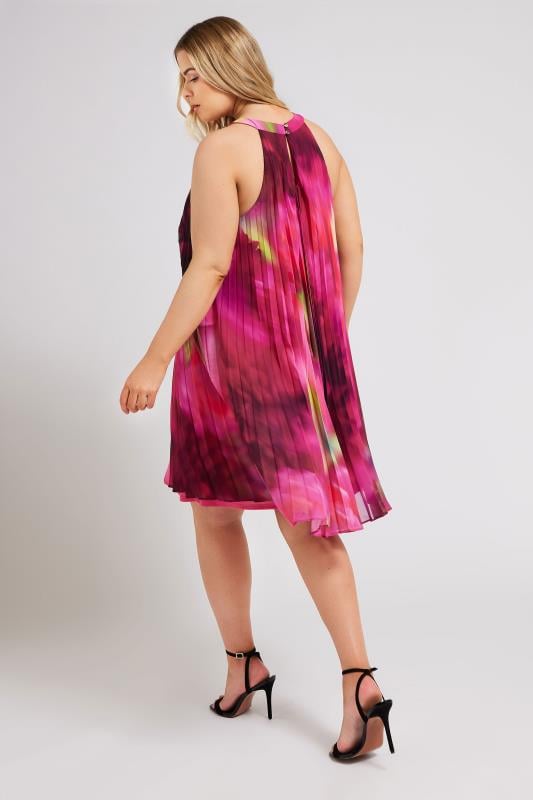 YOURS LONDON Curve Pink Floral Print Halter Neck Dress