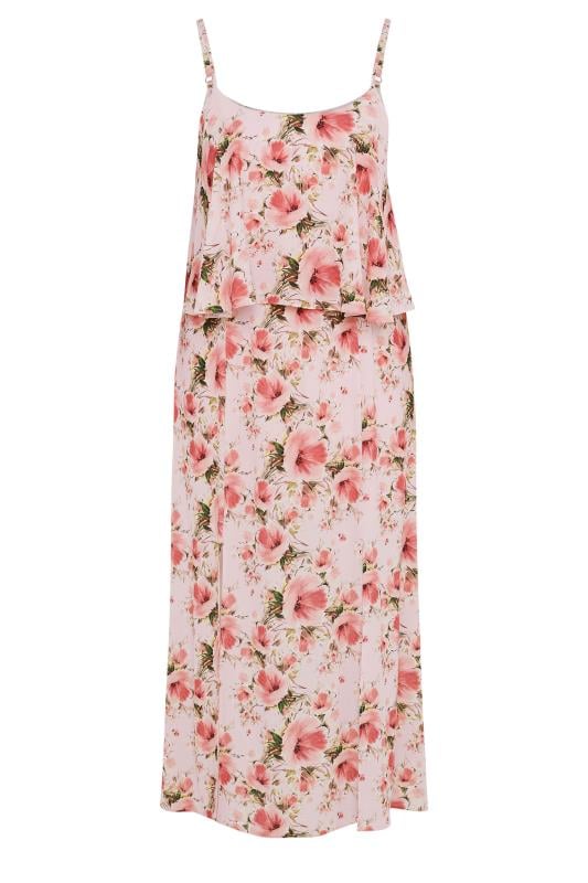YOURS LONDON Curve Pink Floral Print Overlay Maxi Dress
