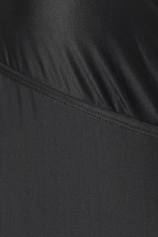 YOURS Curve Black Contrast Blanket Stitch Plunge Swimsuit