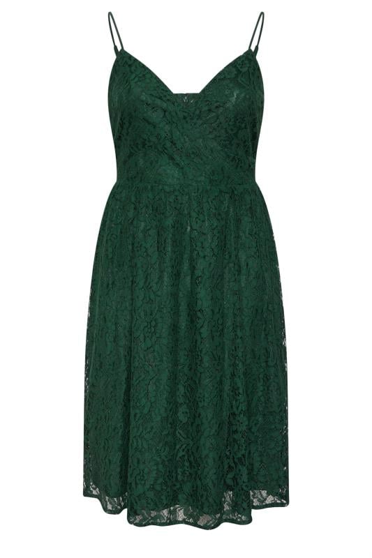 YOURS LONDON Curve Green Lace Skater Dress