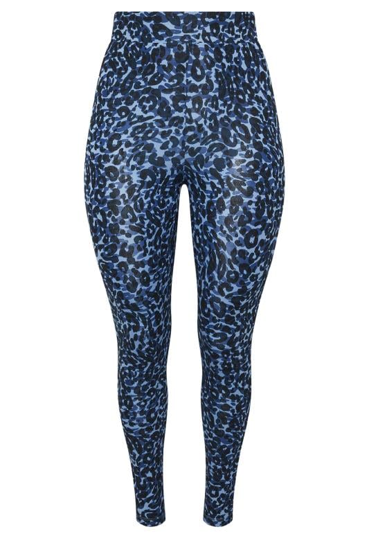YOURS ACTIVE Curve Blue Leopard Leggings