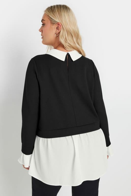 YOURS Curve Black & White 2-In-1 Top