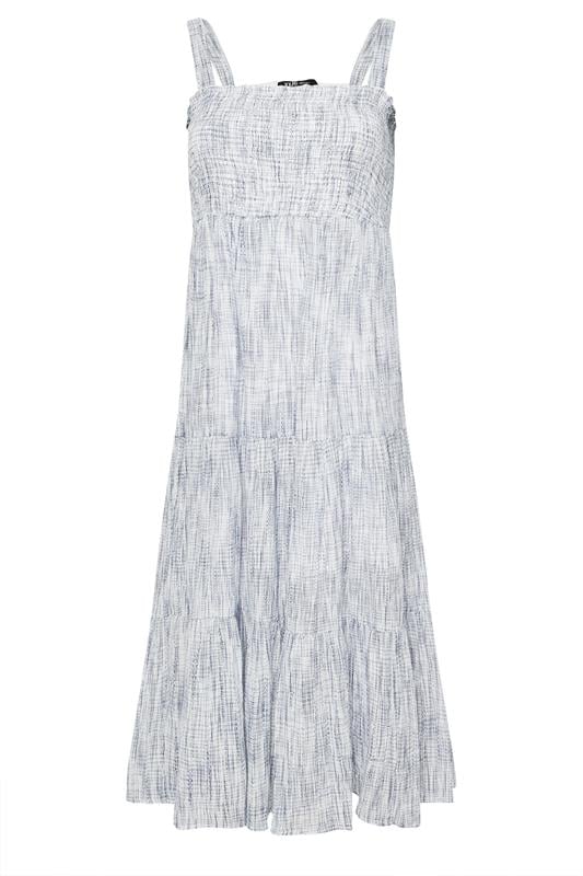 YOURS Curve Blue Tiered Textured Sundress