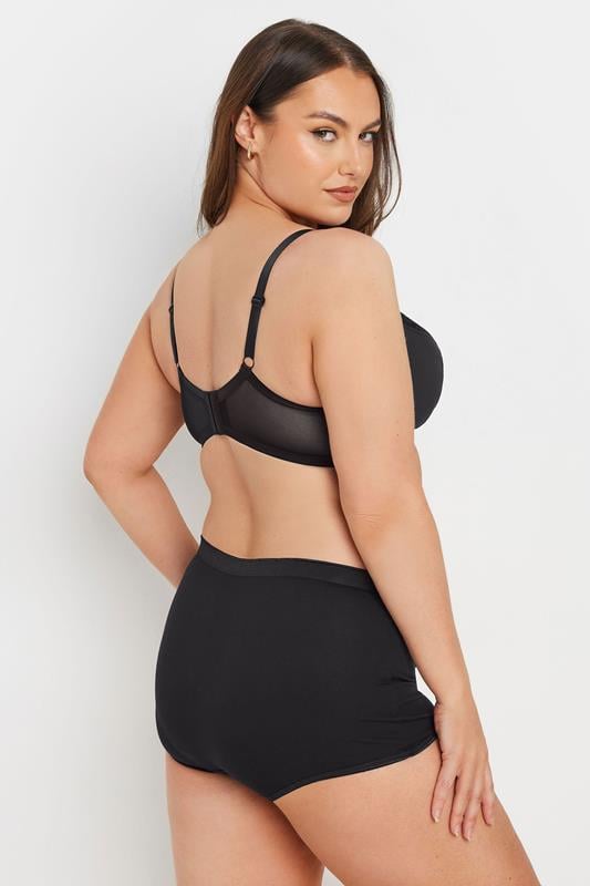 YOURS 3 PACK Curve Black & Pink Animal Mesh Underwired Bras