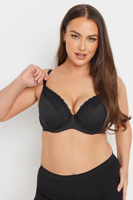 YOURS 3 PACK Curve Black & Pink Animal Mesh Underwired Bras