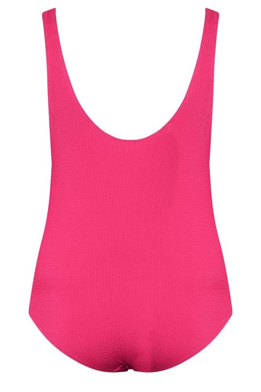 YOURS Curve Pink Buckle Textured Swimsuit