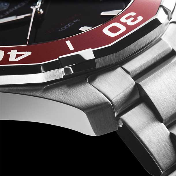 Aquaracer Black Dial Silver Steel Strap Watch for Men - WAY101B.BA0746